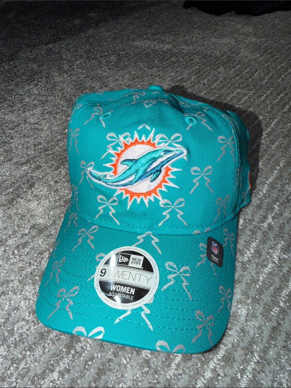 New Era Teal Miami Dolphins Women's Cap with Bow Print
